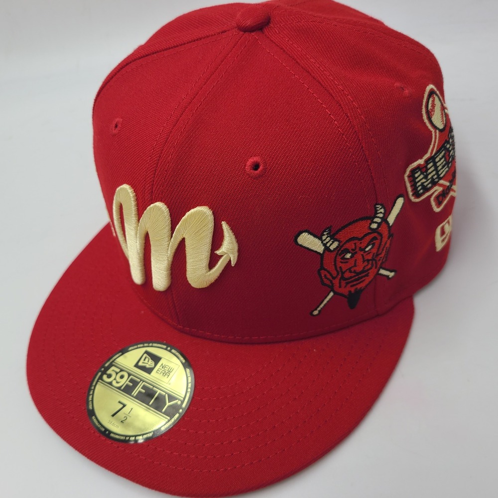 Diablos Rojos del Mexico Hat Fitted (Seems 7 5/8) New Era 59Fifty Red Gold LMB